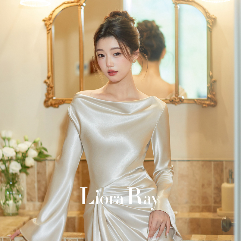 Liora Ray's Engagement Dress, French Light Luxury, High-End Bridal Wedding Toast Dress, Dressing Gown for Women