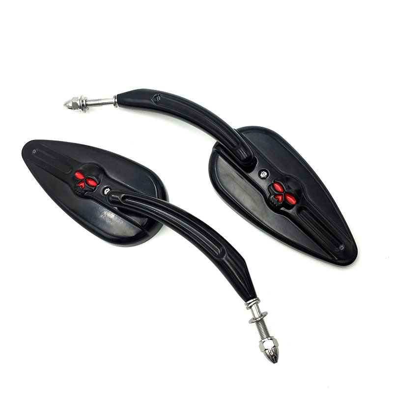 Xe máy sửa đổi phụ kiện mạ điện đầu ma Harley gương chiếu hậu đầy đủ gương nhôm gương gương xe máy đẹp