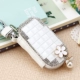 Hàn Quốc sáng tạo da cao cấp da GM túi chìa khóa xe nữ dễ thương móc khóa kim cương