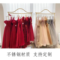 High-end bridal shop display stand on the ground stainless steel cheongsam dress special shelf titanium wedding dress hangers