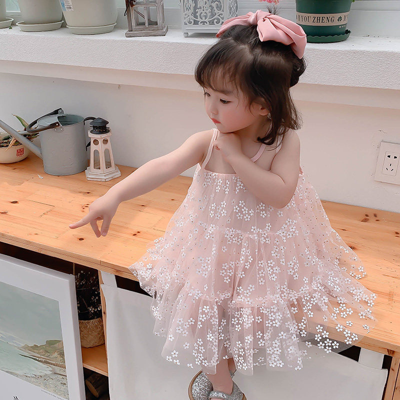 2020 new baby one-piece dress summer princess dress girl child summer dress fluffy yarn foreign pie baby boy dress