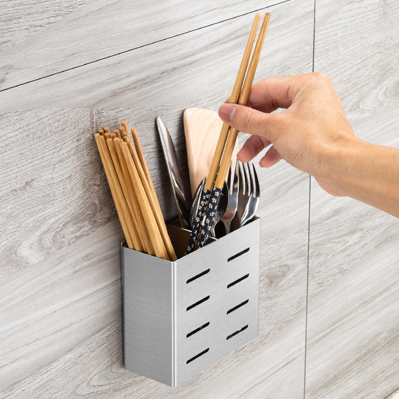 Chopsticks shelve wall-mounted chopstick cylinder domestic chopstick basket hanging kitchen chopstick rack wall-mounted chopstick cage home