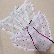 Little Fairys Underpants Day Department Lovely Little Qing New secondary Yuan Lori Girl Heart Butterfly Knot Summer Lace Mesh Yarn Triangle