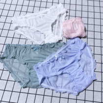 Day Tie Net Yarn Briefs Female Lotus Leaf Lace Cute Students Bun Hip Bread Pants Bow Tie Transparent Low Waist Sexy Ventilation