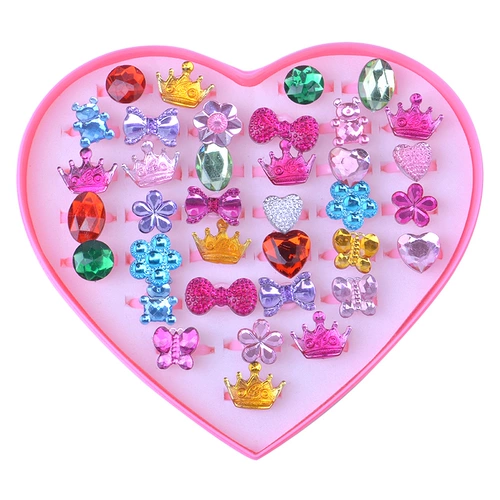 Детская игрушка из жемчуга, мультяшное ожерелье для принцессы, детское кольцо с кварцем, кольцо с камнем, с драгоценным камнем, в корейском стиле