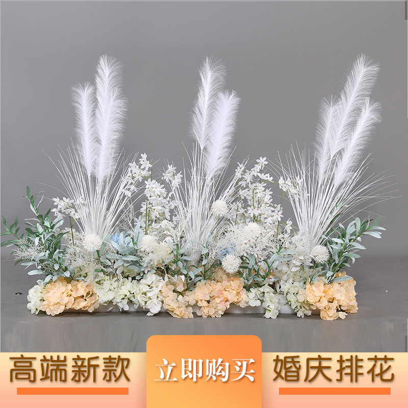 Wedding Flower Platoon Line of Flower Lace Emulation Silk Flowers Hotel Wedding Arrangement Accessories Decoration Strip Hung Flower Props
