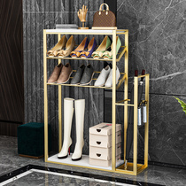 Nordic ins household small narrow door shoe rack Light luxury Wrought iron simple shoe rack umbrella storage rack