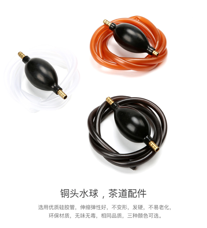 Khay trà cống với hút bóng silicone hose bàn trà outlet ống với đầu đồng bàn cà phê dưới ống nước phụ kiện trà