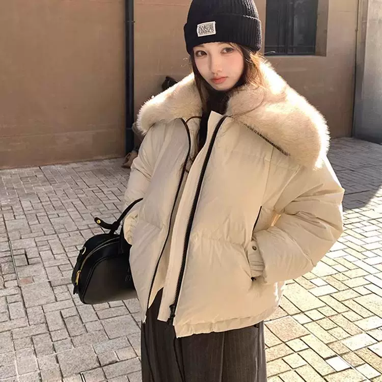 Полупальто из утепленного Velvet белого цвета с утиной тессой, для подростков, увеличенная толщина