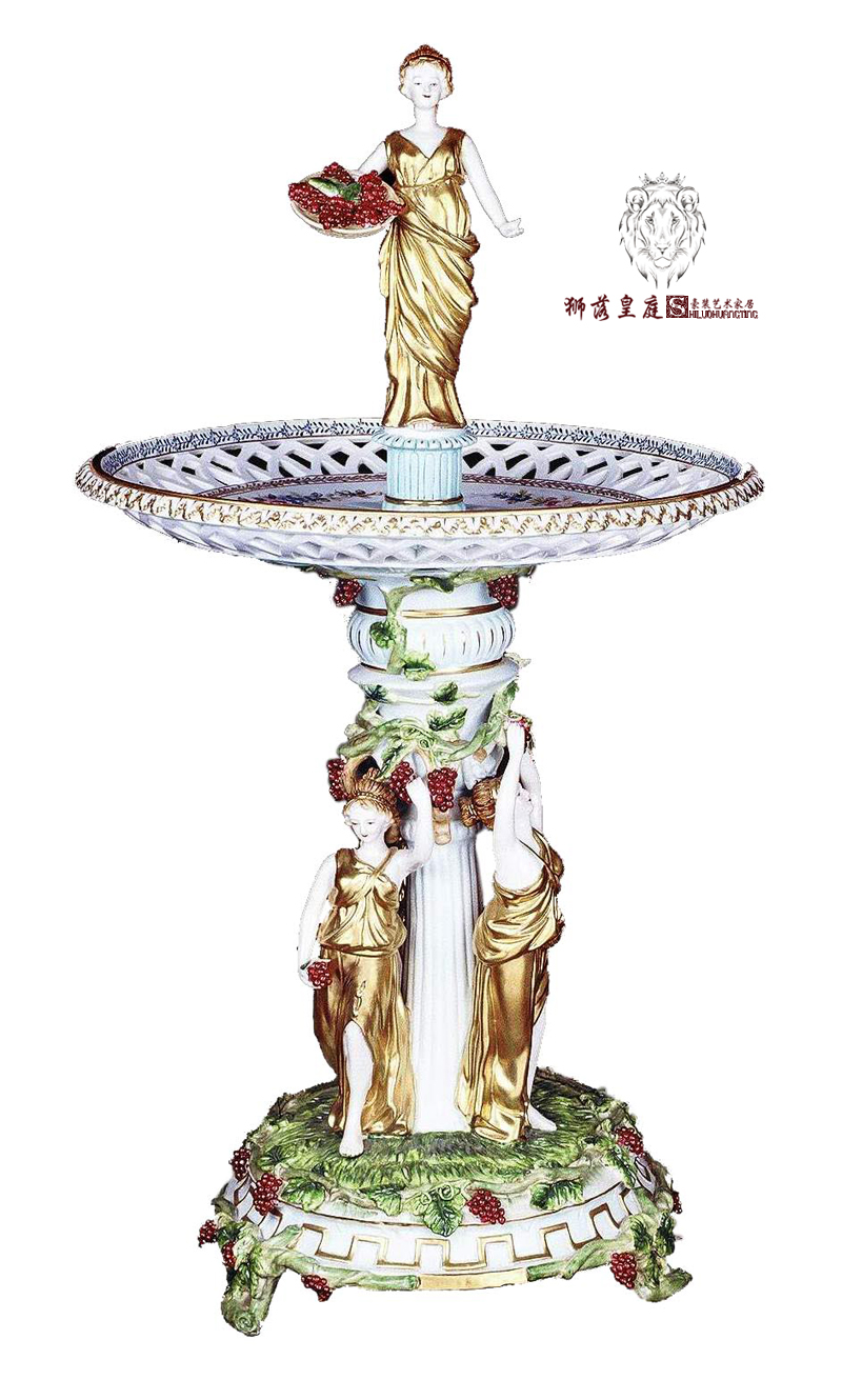 Lion Fall Imperial Court High-end Ceramic Decorative Fruit Bowl Pure Artisanal art Painted Figure Content Face-style Tabletop Pendulum-Taobao