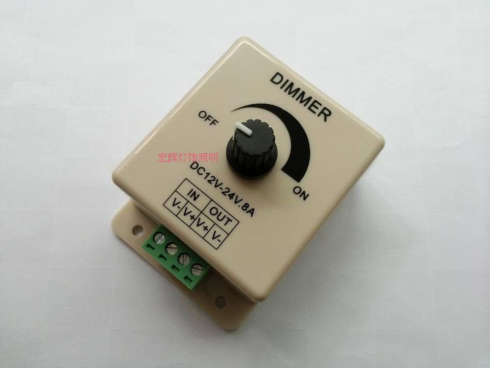 LED manual dimmer dimming switch monochromatic light with single-way controller PWM glass fiber big board 12-24V-Taobao