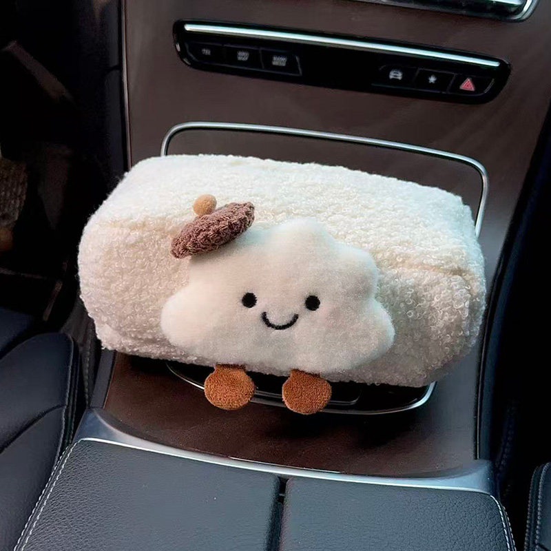 2025 New Car Tissue Box Car Armrest Box Tissue Bag Seat Car Tissue Bag Cloud Girl Cute