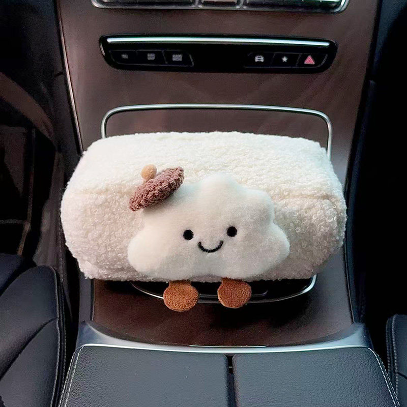 2025 New Car Tissue Box Car Armrest Box Tissue Bag Seat Car Tissue Bag Cloud Girl Cute