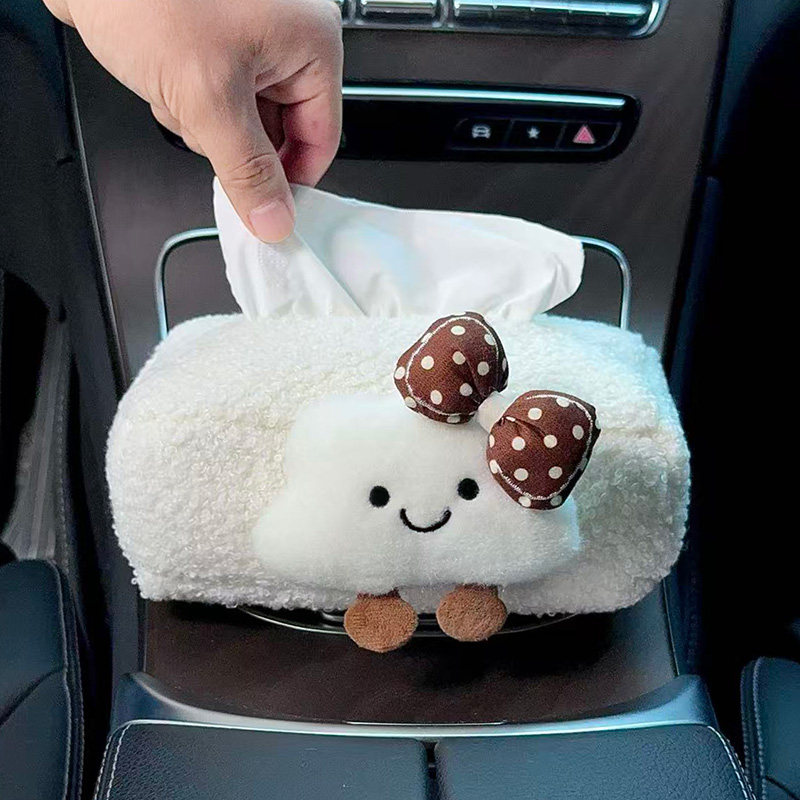 2025 New Car Tissue Box Car Armrest Box Tissue Bag Seat Car Tissue Bag Cloud Girl Cute