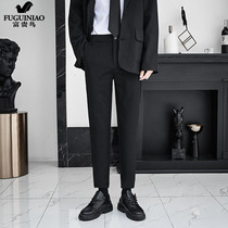 Rich Guido High Sensation Male Pants Design Sense Lukewarm Wind Double Pleats Thin summer light Puts casual French Fried Street West Pants