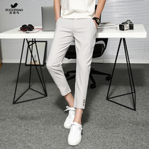 Rich Guido 70% Western pants Male Summer thin Twin Pleats 100 Lap Pure Color Pants Superior Sensuo Pants Design Sensation