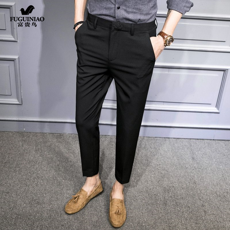 Rich Bird Small Trousers Men's Korean Style Slim Small Foot Trend Summer Thin Section British Style Casual Trousers - Taobao