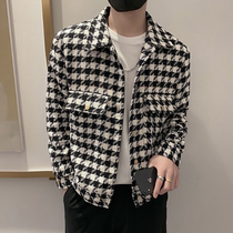Rich Guido Thousand Birds Plaid Jacket Male Trend Mens Fashion Jacket Han Version Sashimi Dressing Up Casual Clothes Plus Suede