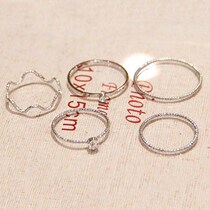 Ring female Korean rhinestone wave ring five-piece ring set joint ring female student best friend tail ring female