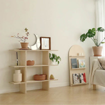 INS childrens room storage rack solid wood Nordic simple style floor bookshelf multi-purpose glove rack multi-layer shelf