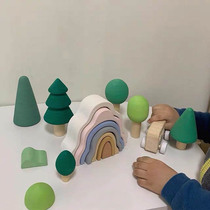 ins rainbow folding music intelligence toy nursery decoration photo props early education intelligence building block puzzle