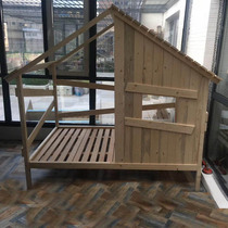 Ins explosive crib solid wood boy bed childrens bed Nordic wind landing bed girl single tree house small house