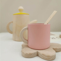 Customized childrens house toy simulation teacup cup water cup baby 3-7 year old boy girl wooden building block toy