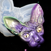 Color anime cat head hairless cat mold cloth cat demon cat creative diy glue drop mirror silicone abrasive