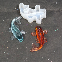 Bicolored diy koi silicone mold three-dimensional carp ocean good luck mirror silicone mold drop glue decorative material