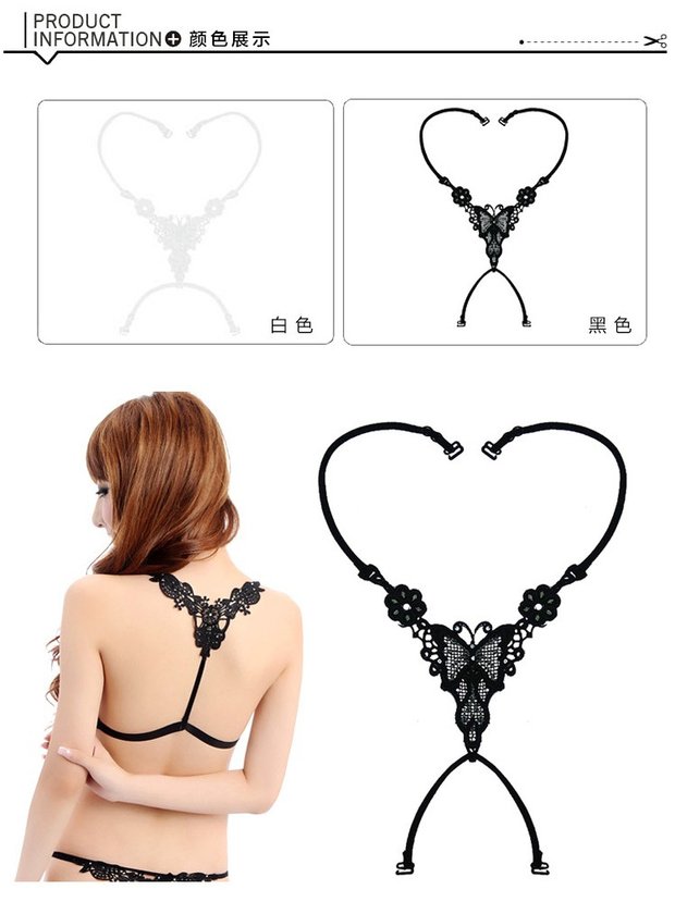 Mùa hè Hàn Quốc Bow Rose Đồ lót Back Cross Trượt Vô hình X Bra với dây đeo vai do lot
