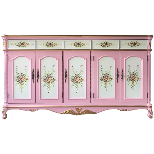 American Country Shoe Cabinet Home Doorway Retro Painted Entrance Storage Cabinet Solid Wood Screen Partition Storage Cabinet