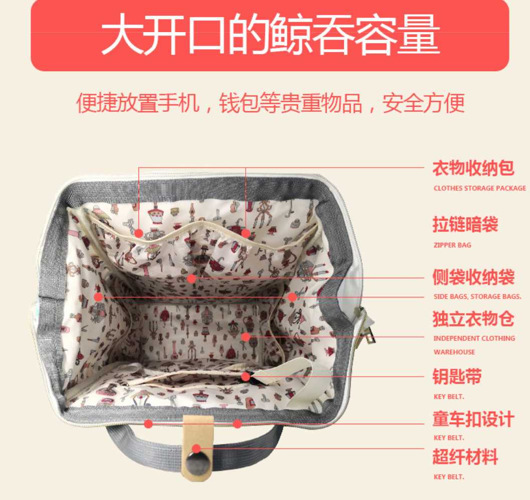 Bao Ma out vải đơn giản túi mẹ và túi bé vai 2019 mới xách tay dung tích lớn Túi đựng đồ vừa - Túi / túi Baby túi đựng đồ mang theo