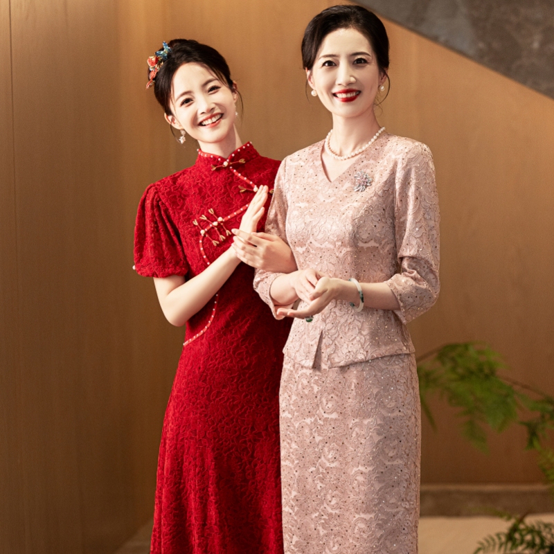 Mother's Wedding Dress for May Day Wedding, Young Mother-In-Law's Wedding Banquet Outfit, 2026 New Style Birthday Party Dress