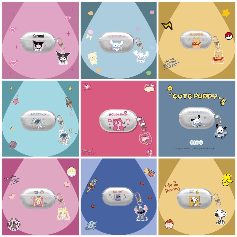 Suitable for Soaiy Gk9 Cartoon Cute Bluetooth Charging Case Protective Cover, Soaiy Gk9 Wireless Earphone Case, Gk9 Personalized Simple Transparent Anti-Drop Anti-Scratch Silicone Cute Couple Style Soft Case