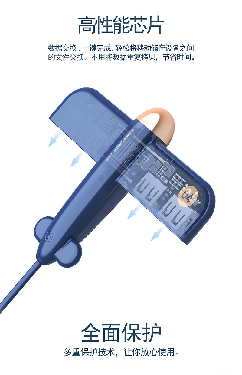 Bộ chia usb dễ thương 3.0 một kéo bốn chuyển đổi máy tính xách tay tốc độ cao đa giao diện Trung tâm mở rộng Type-c - USB Aaccessories quạt màn 5 cánh