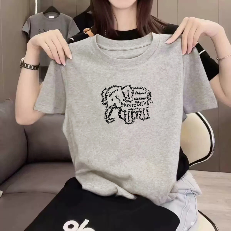 Pure Cotton Regular Shoulder Short-Sleeve T-Shirt for Women, 2026 New Style, Casual Loose Fit, Versatile, Fashionable, Stylish Half-Sleeve Top, Base Shirt Pure Cotton Regular Shoulder Short-Sleeve T-Shirt for Women, 2026 New Style, Casual Loose Fit, Versatile, Fashionable, Stylish Half-Sleeve Top, Base Shirt