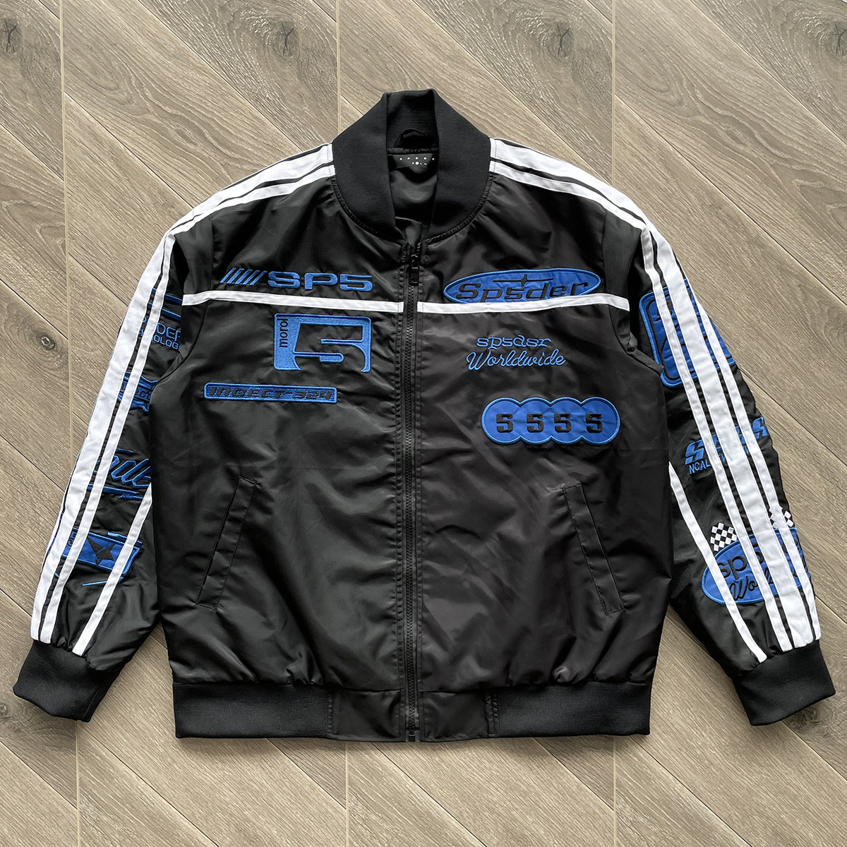 Sp5der 555555 Satin Bomber Jacket 歐美高街字母刺繡男女款夾克|夾克|ETMall東森購物網