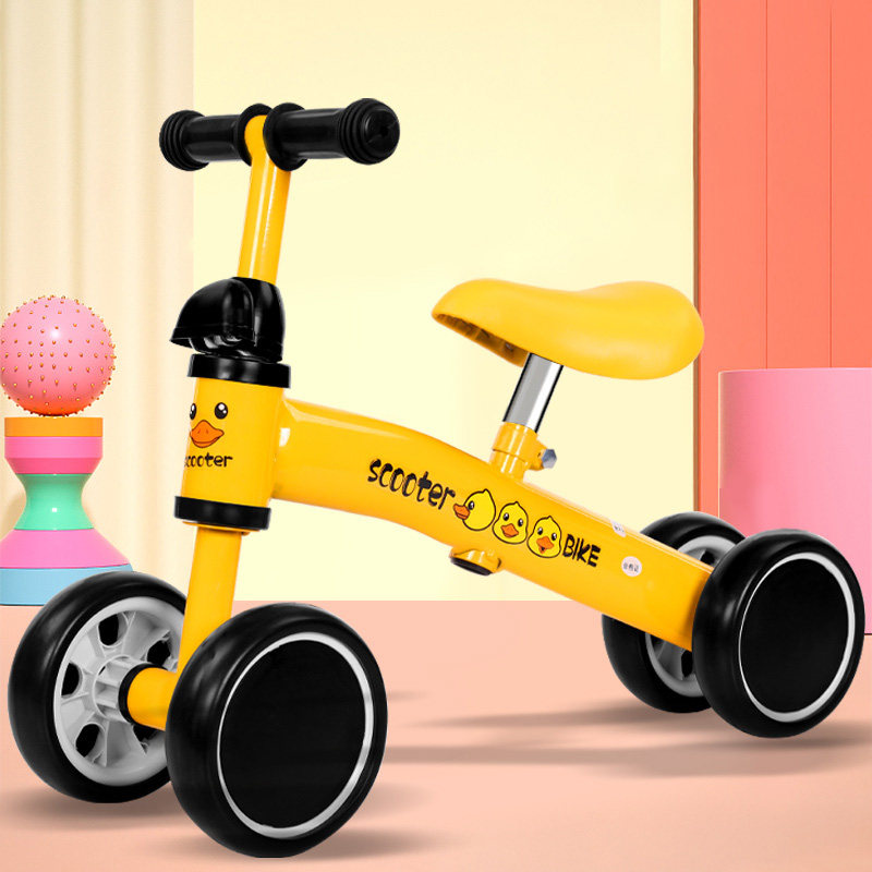 Children balance car without foot 1 - 3 year old baby ride four wheels 2 year old baby ski car parallel