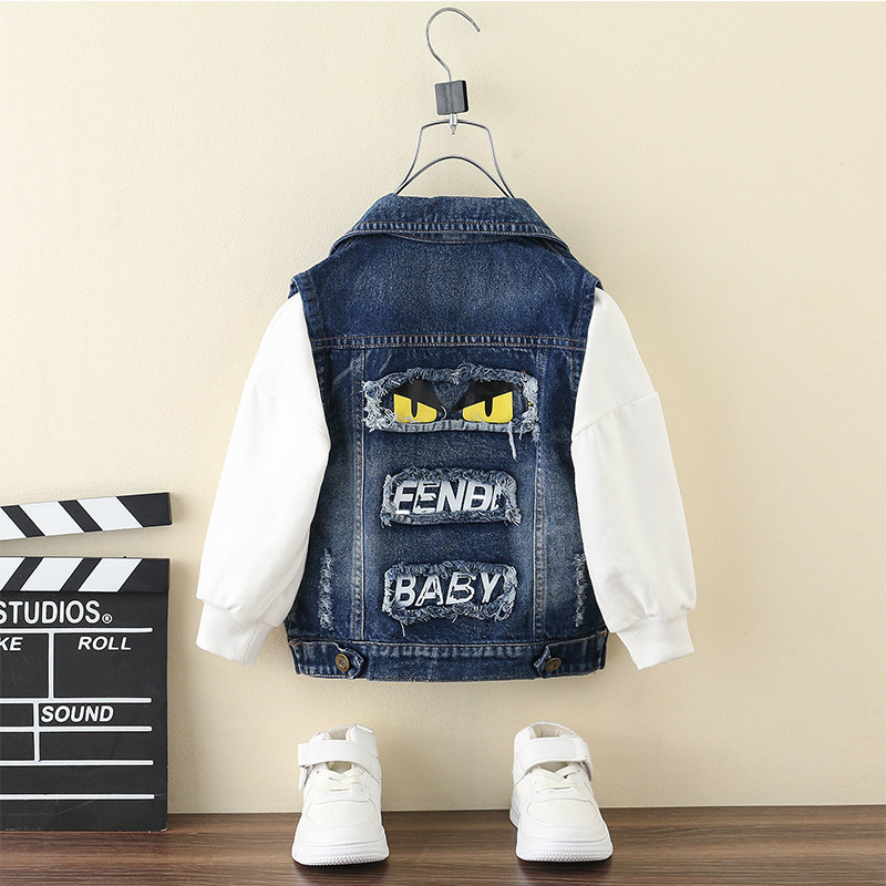 Boy's cowboy's mariju 2023 new children's Han - Ed Yang Vest boy handsome shoulder clamp tide