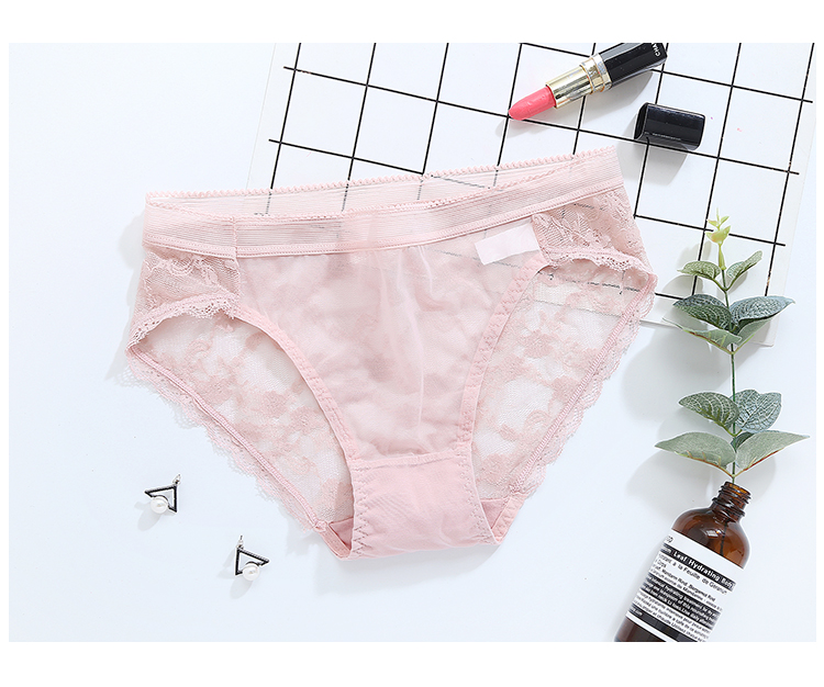 Vải mềm và không thịt! Sexy ren mid-eo hip nữ đồ lót nóng rỗng tóm tắt mờ quần sịp dây nam