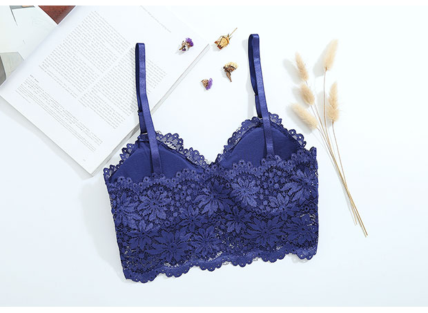 Áo lót ren không bó sát gợi cảm Top Bra Chống eo nữ sinh Đồ lót trắng mỏng T255 áo lót 2 dây