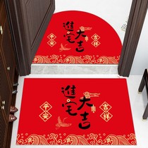 Semi-circular entrance door floor mat door mat foot mat Chinese entry into the house non-slip dirt resistant red carpet