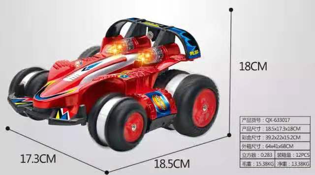 Qunxing Wanfengrun remote control stunt car boy gift 360-degree rotating dump truck with USB charging