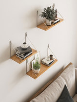 Wall storage rack without punching set-top box router shelf wall one-word partition decorative wall bookshelf wall hanging