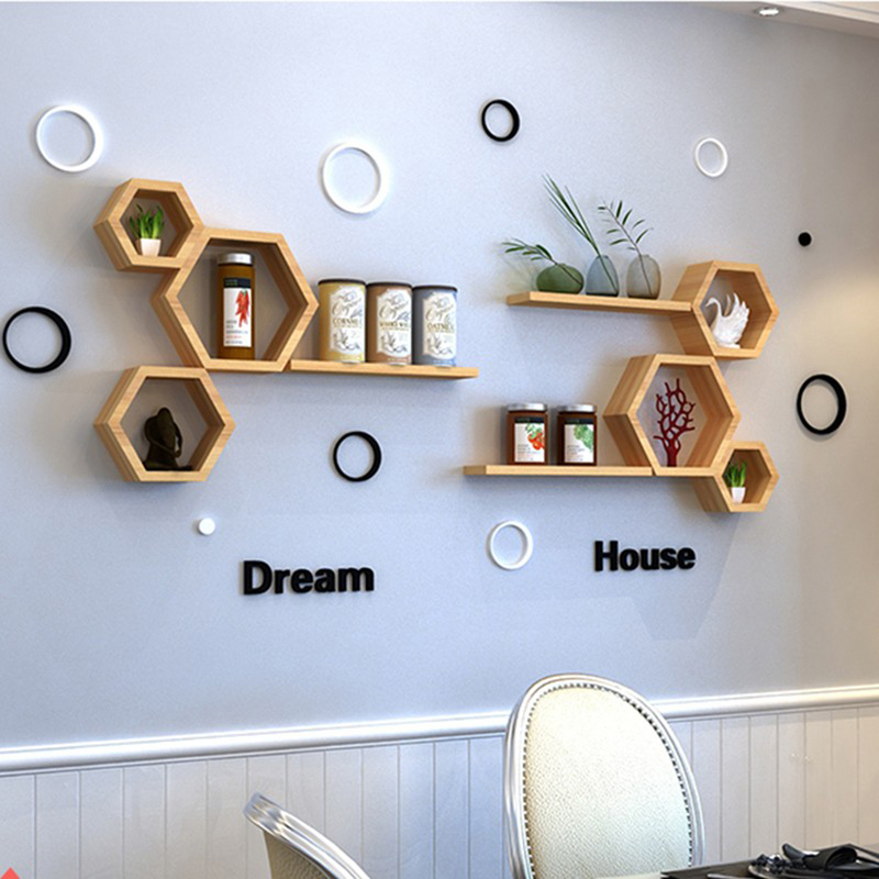 Wall-Mounted Shelves for Bedroom, Living Room, Tv Background Wall, Hexagonal Creative Grid Decoration Wall-Mounted Shelves for Bedroom, Living Room, Tv Background Wall, Hexagonal Creative Grid Decoration