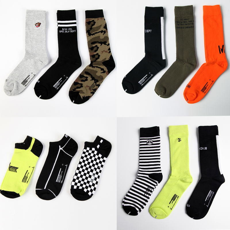 Hong Kong Trendy Store Chocoolate 24 Spring/Summer Comfortable Casual Striped Short Socks Mid-Length Socks Three Pairs Pack Hong Kong Trendy Store Chocoolate 24 Spring/Summer Comfortable Casual Striped Short Socks Mid-Length Socks Three Pairs Pack