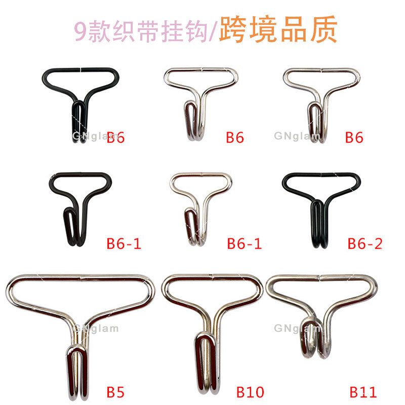 B Series Metal Webbing Hooks 10 Pcs/Pack Elastic Rubber Band Hooks Car Seat Cushion Elastic Band Fixing Hooks