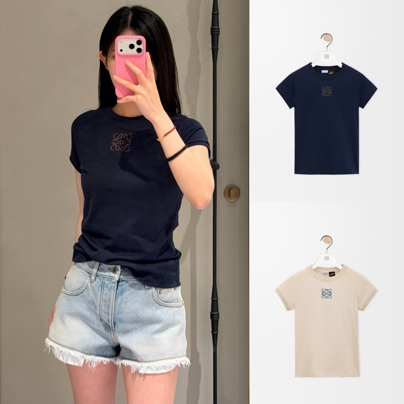 Xiaopang Genuine Loewe 26Ss Women's Round Neck Short-Sleeved T-Shirt S616Y22X90