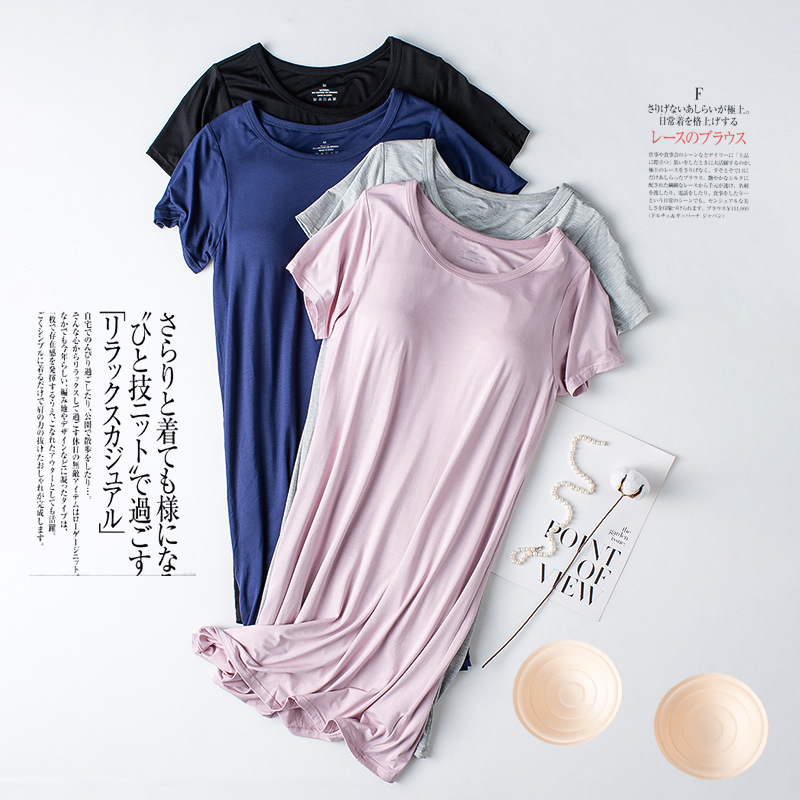 Removable breast cushion insert-style breastsHome suit Model thin sleepdress short sleepdress female summer new
