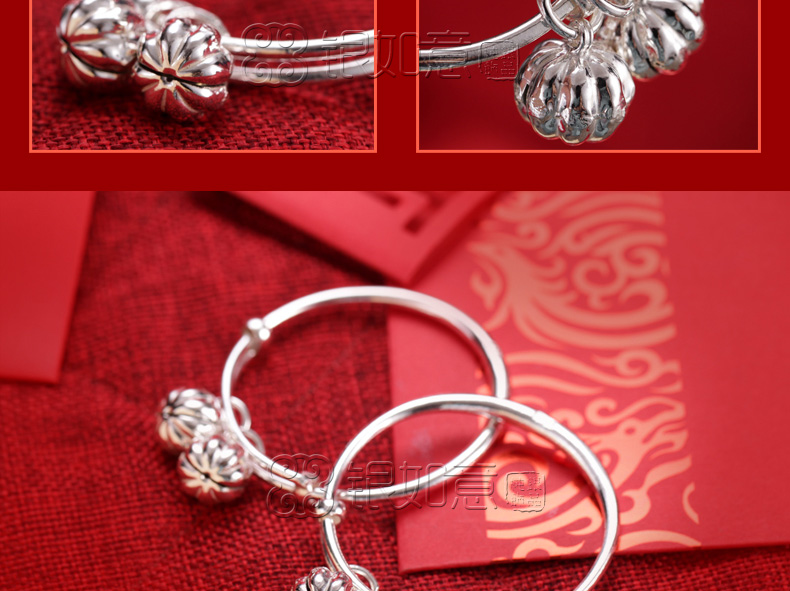 Baby sterling bạc chân nhẫn bé baby bạc 999 sterling bạc bí ngô chuông vòng chân sterling bạc vòng tay vòng chân trăng tròn lễ trăng vòng chân nữ đẹp